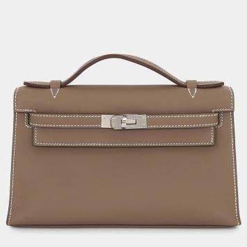 Pochette Kelly Etoupe Swift Le
