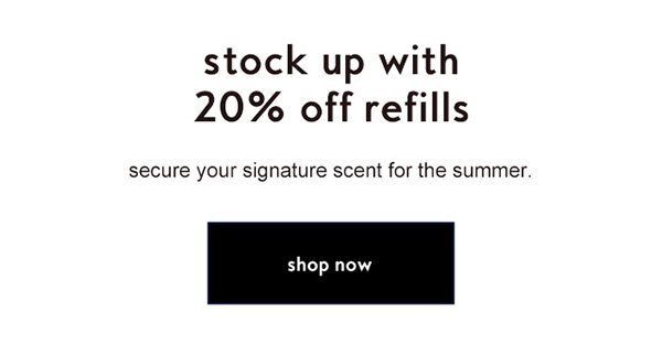 stock up with 20% off refills