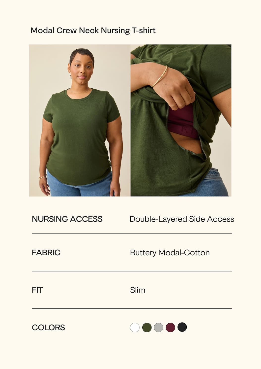 Modal V-neck Nursing T-shirt
