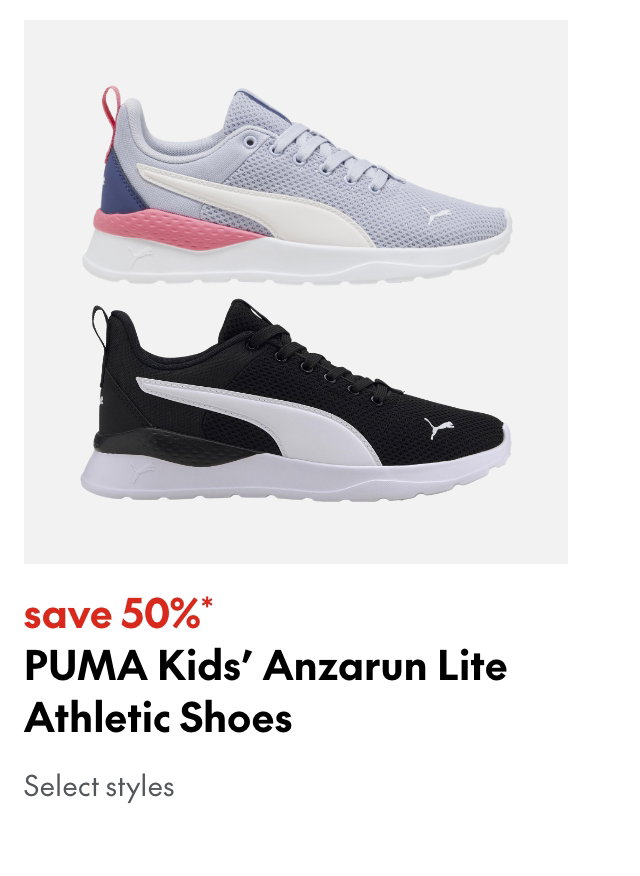 Puma Kids' Anzarun Lite Athletic Shoes
save 50% 
Our regular price. Select styles.