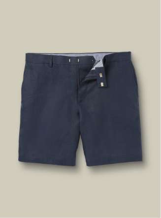 Cotton Linen Shorts - Ink Blue