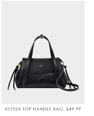 Alyssa Faux Pony Top Handle Bag in Black