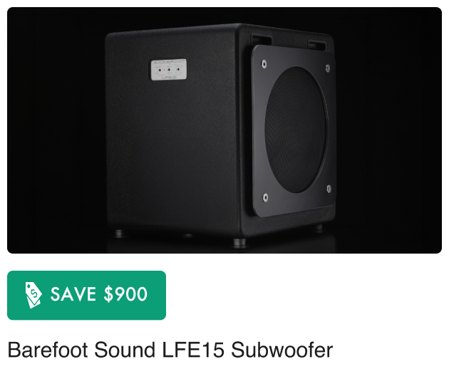 $900 Off Barefoot Sound LFE15 Subwoofer