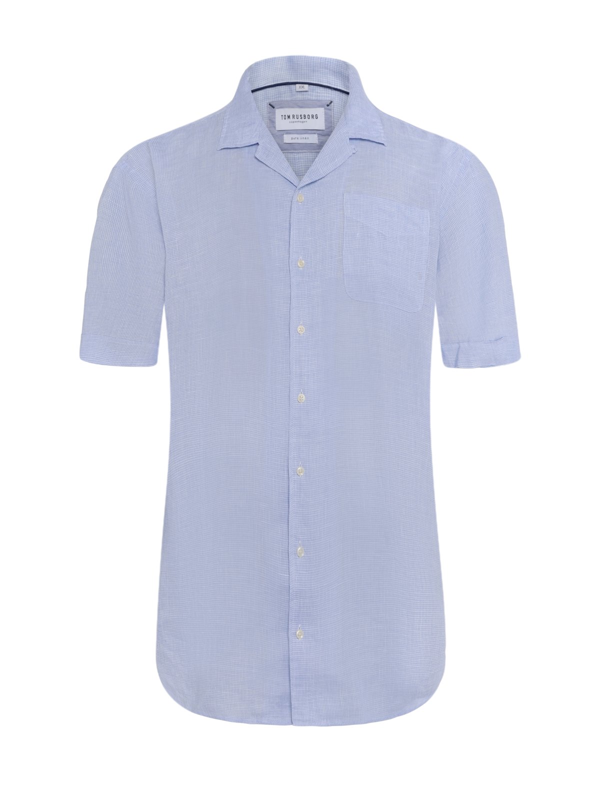 Lightweight linen short-sleeved shirt with chest pocket