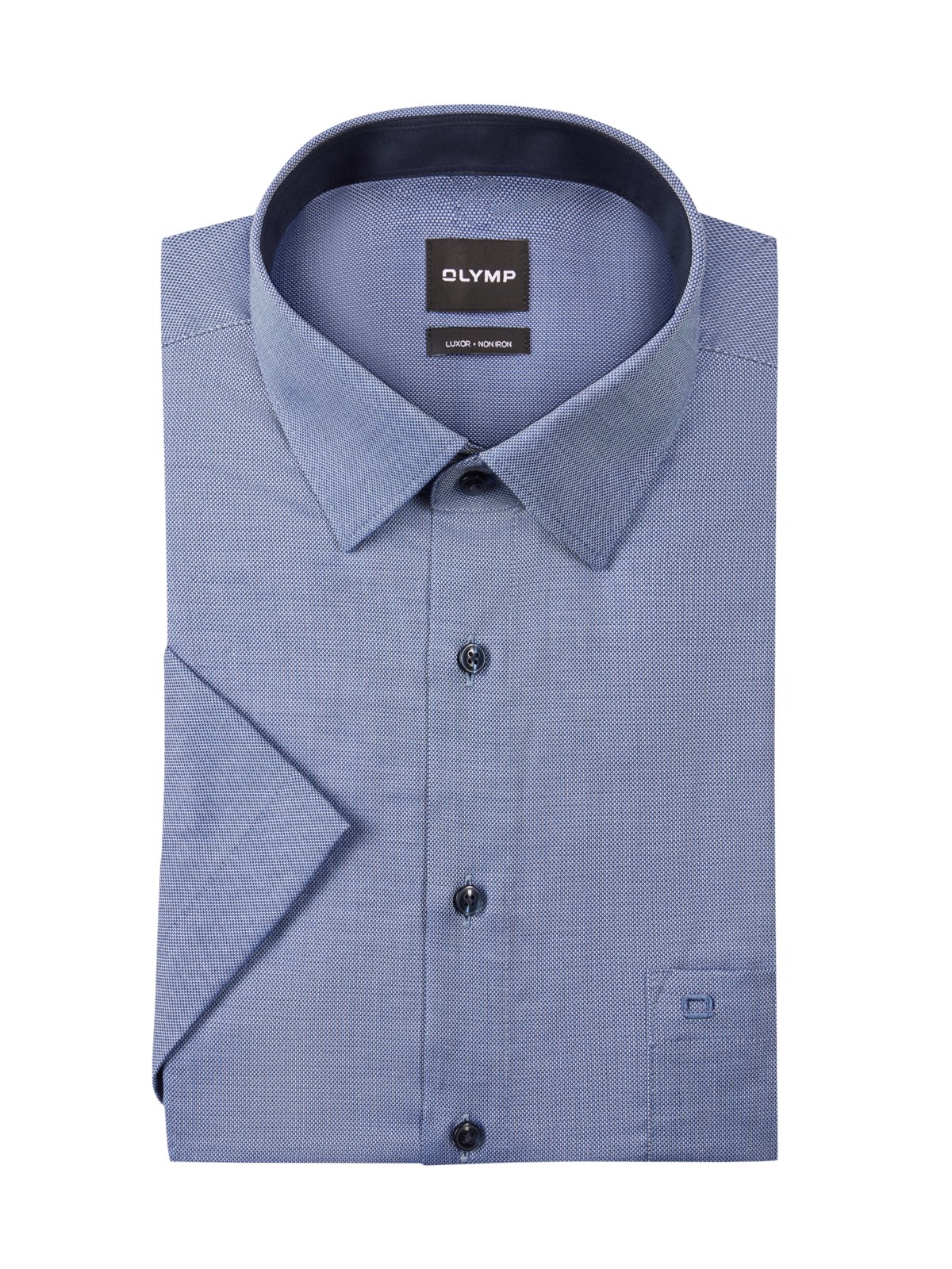 Non-iron short-sleeved shirt with fine texture, Luxor, Comfort Fit