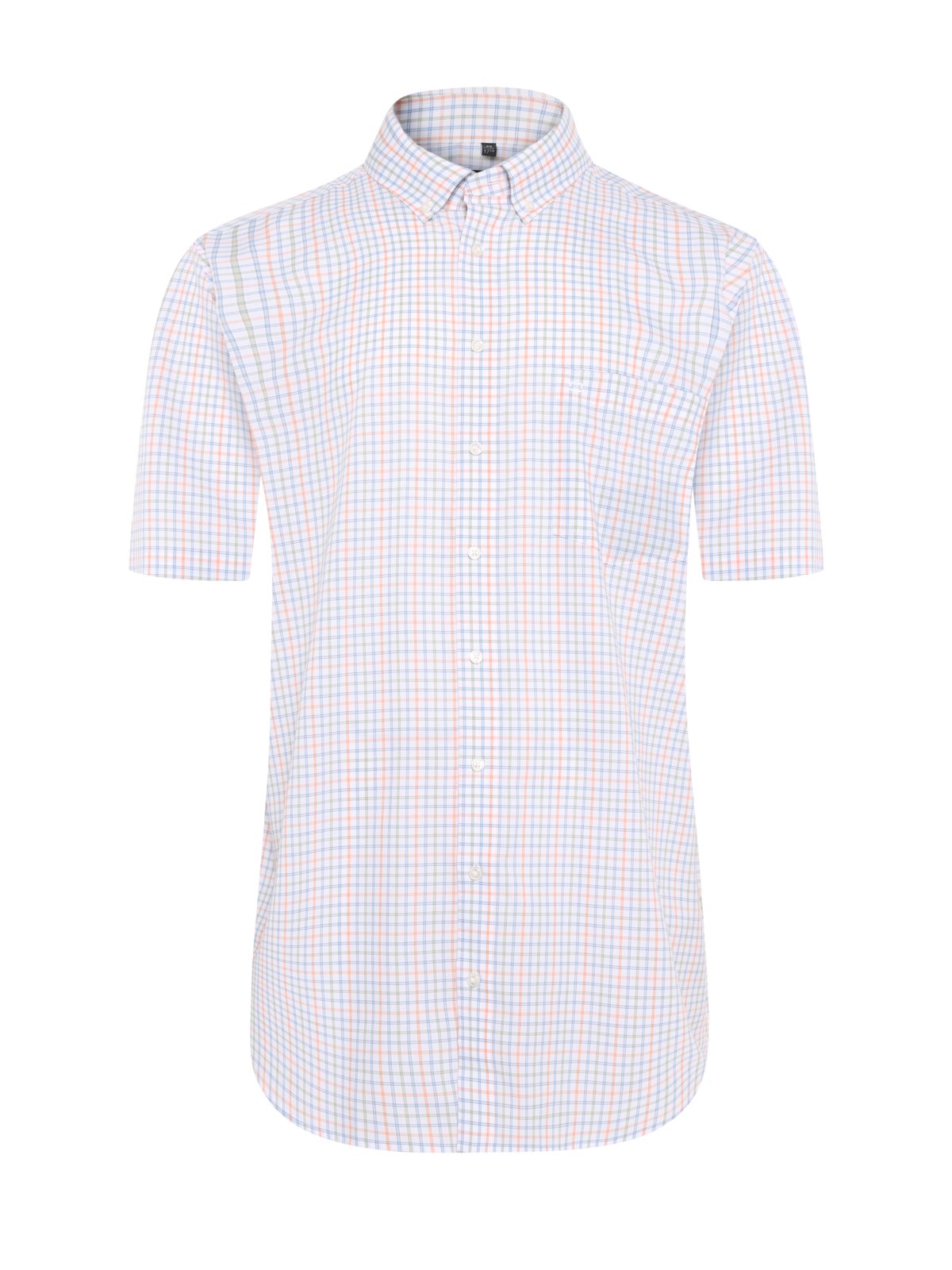 Wrinkle-free short-sleeved shirt with check pattern, Comfort Fit