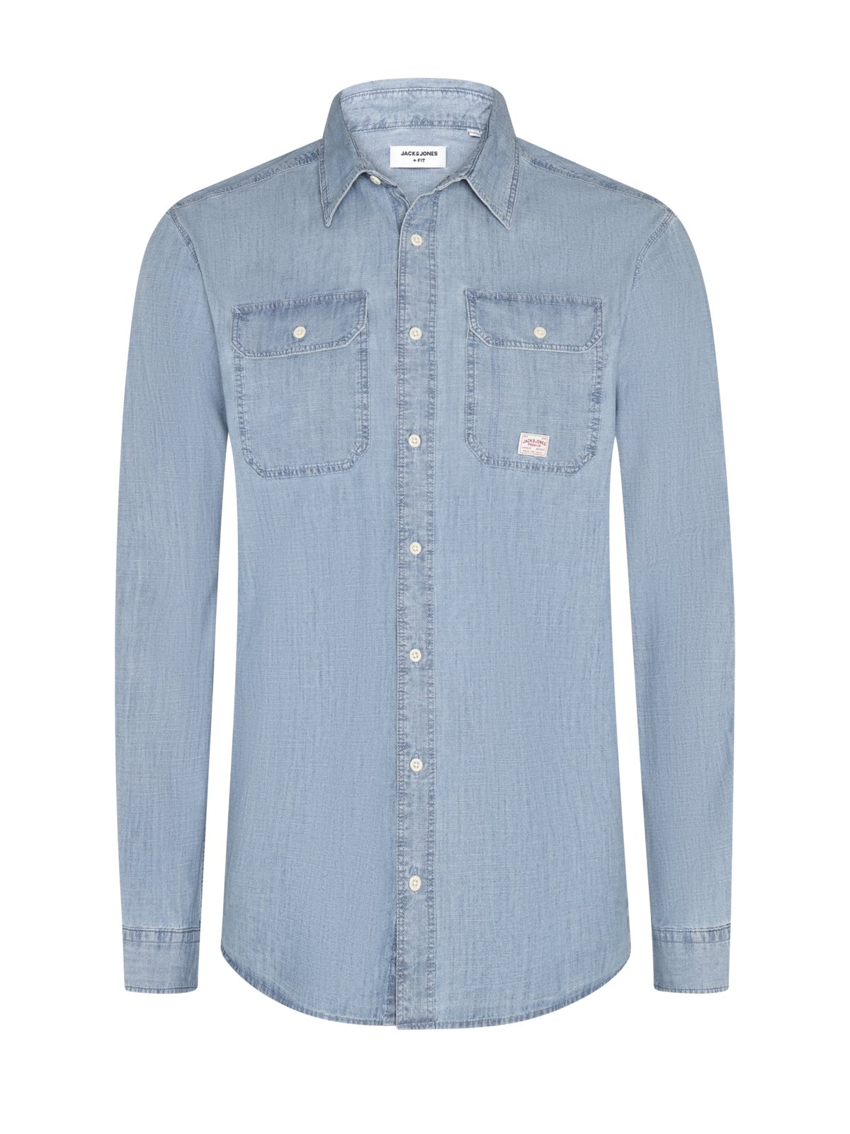 Cotton denim shirt with Kent collar