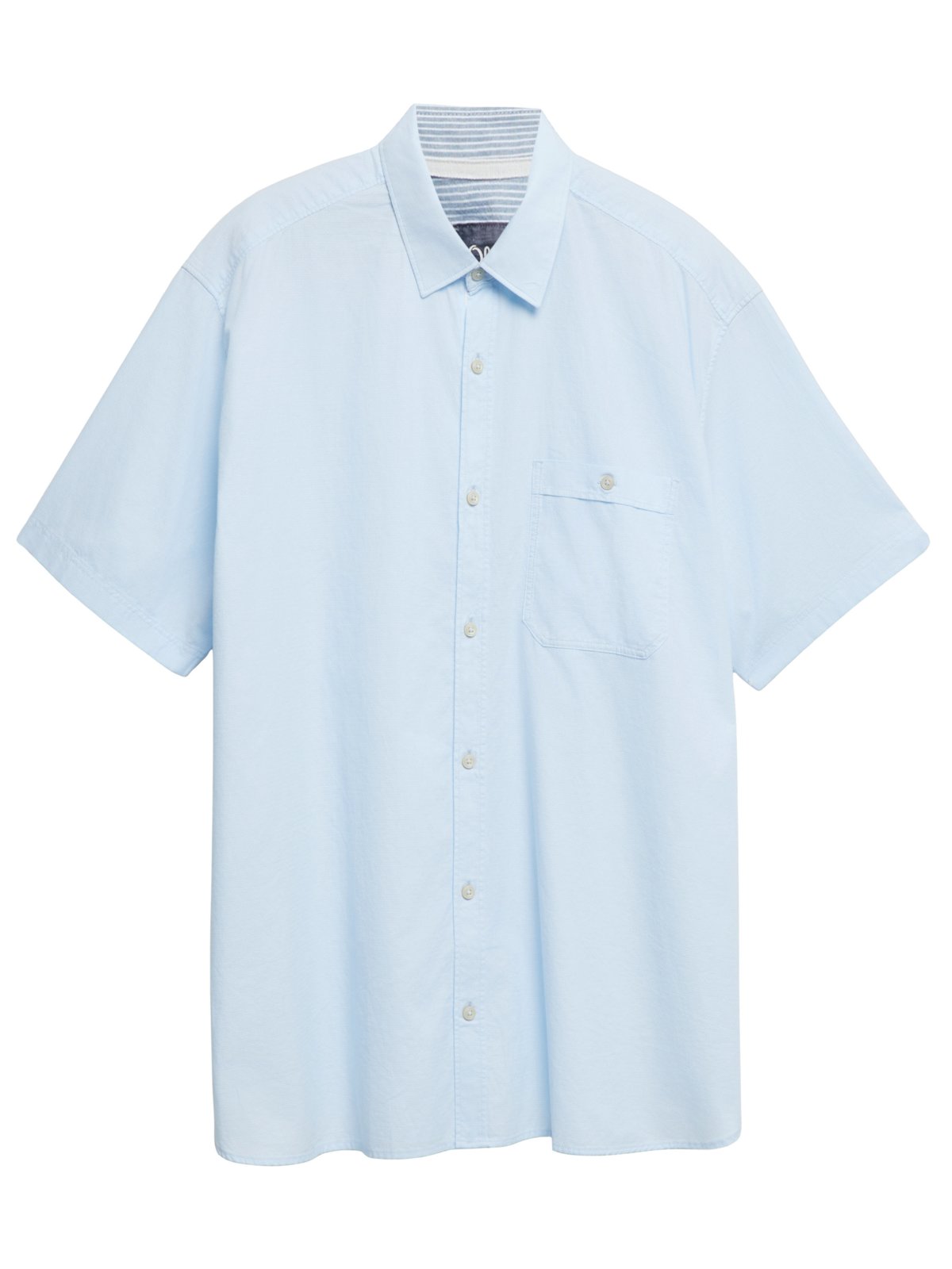 Short-sleeved cotton shirt with chest pocket, casual fit
