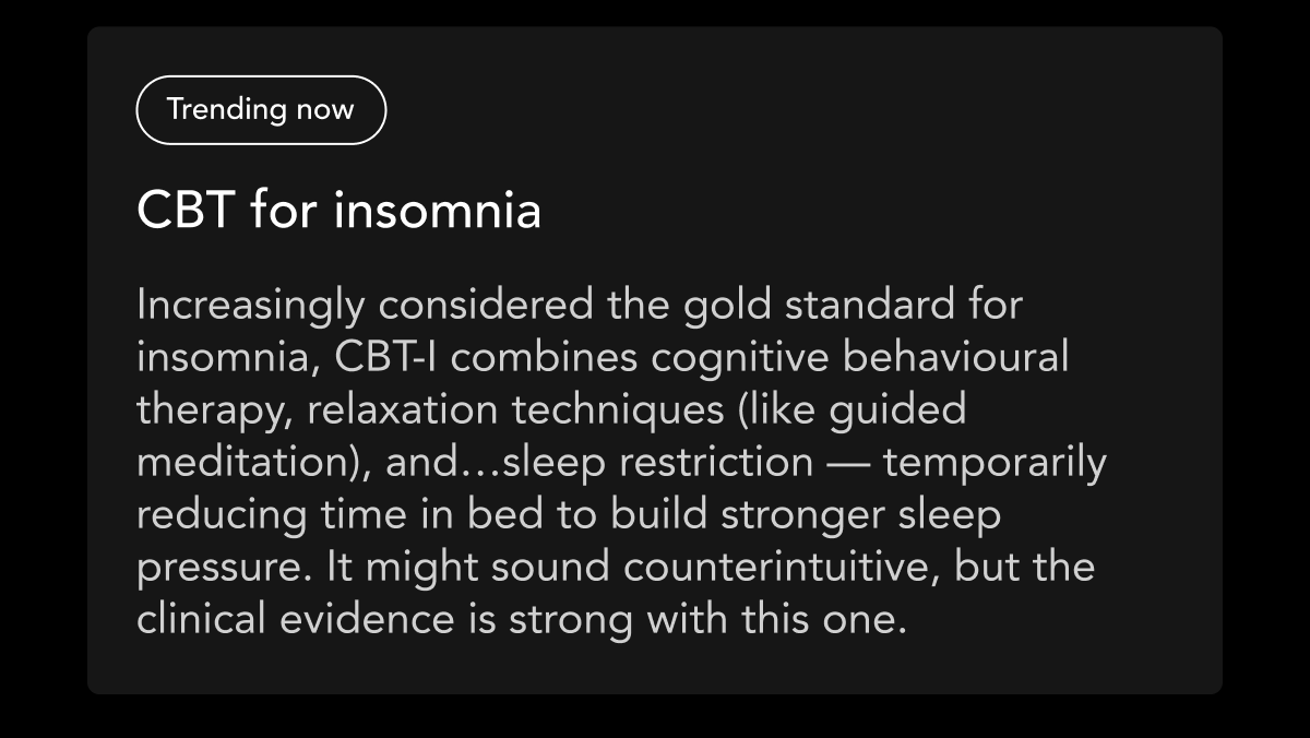 Trending now: CBT for insomnia