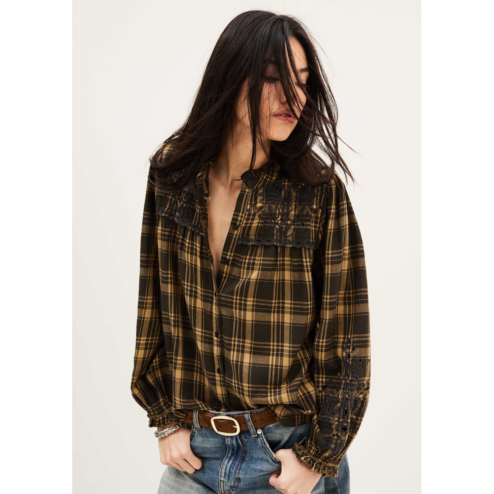 Image of Kaela Embroidered Shirt - Kaki
