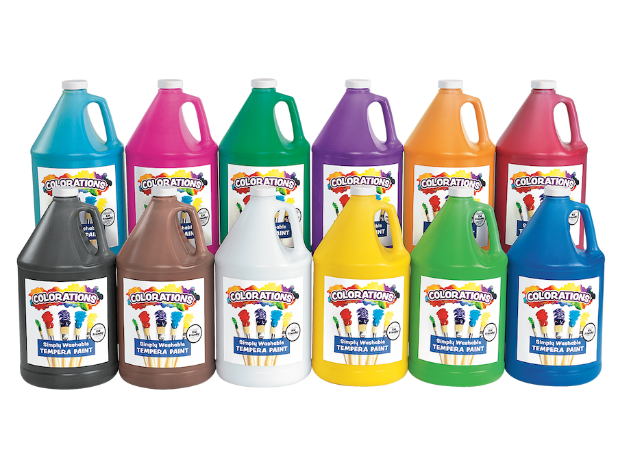 Colorations® Simply Washable Tempera Paint - Gallons, Set of 12