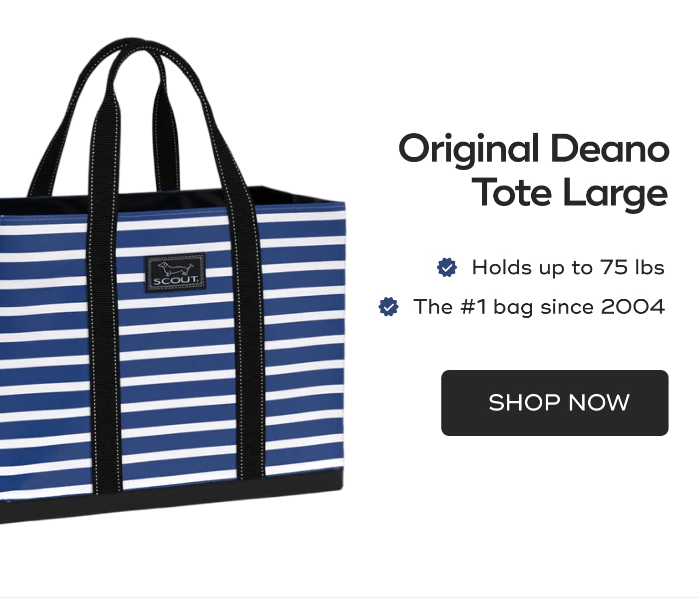 Original Deano Tote Large. Holds up to 75 lbs. The #1 bag since 2004. SHOP NOW