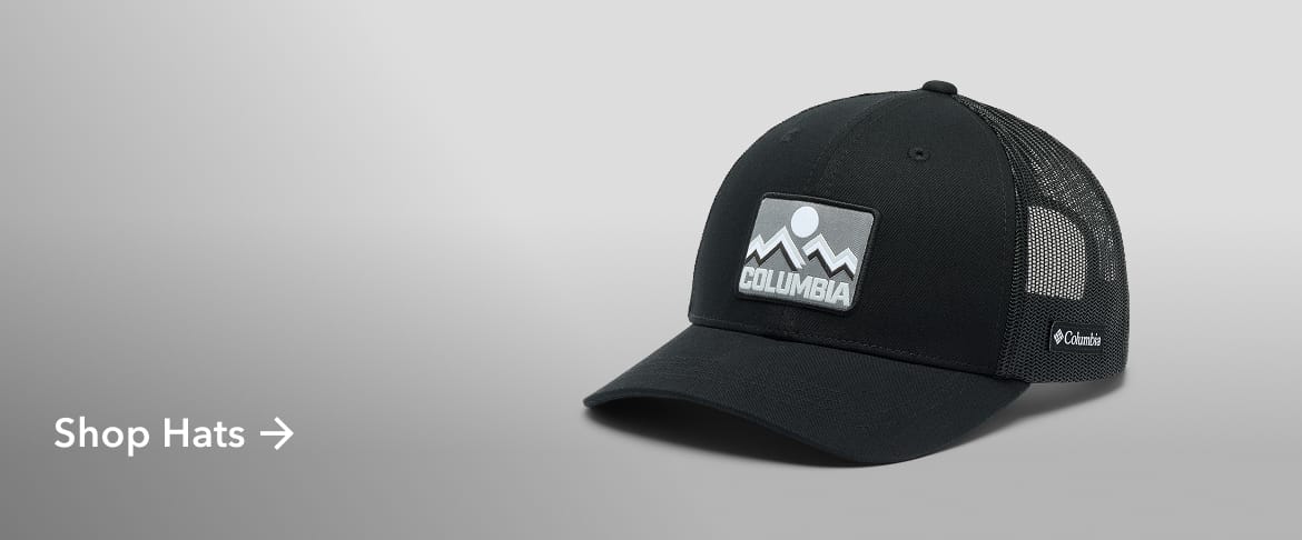 A black ball cap with text: Shop Hats