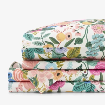 Image of Garden Party Classic Cool Cotton Percale Bed Sheet Set