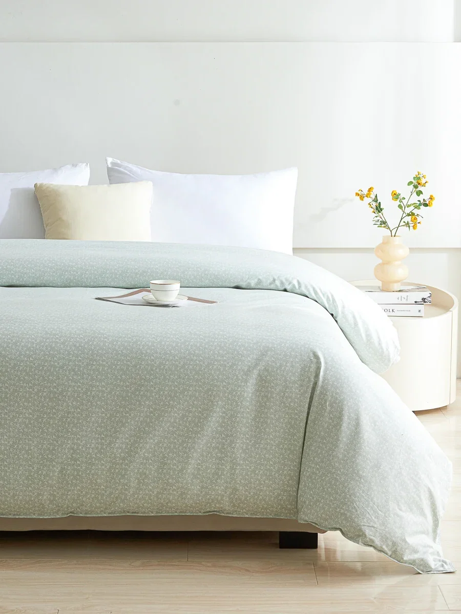 Iota Plum Green Cotton Duvet Cover