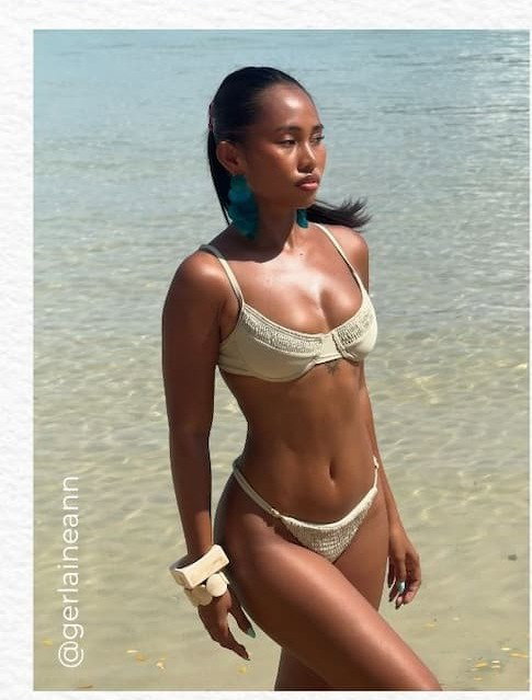 KOKO Crinkle Texture Underwire Bikini Top in Sage