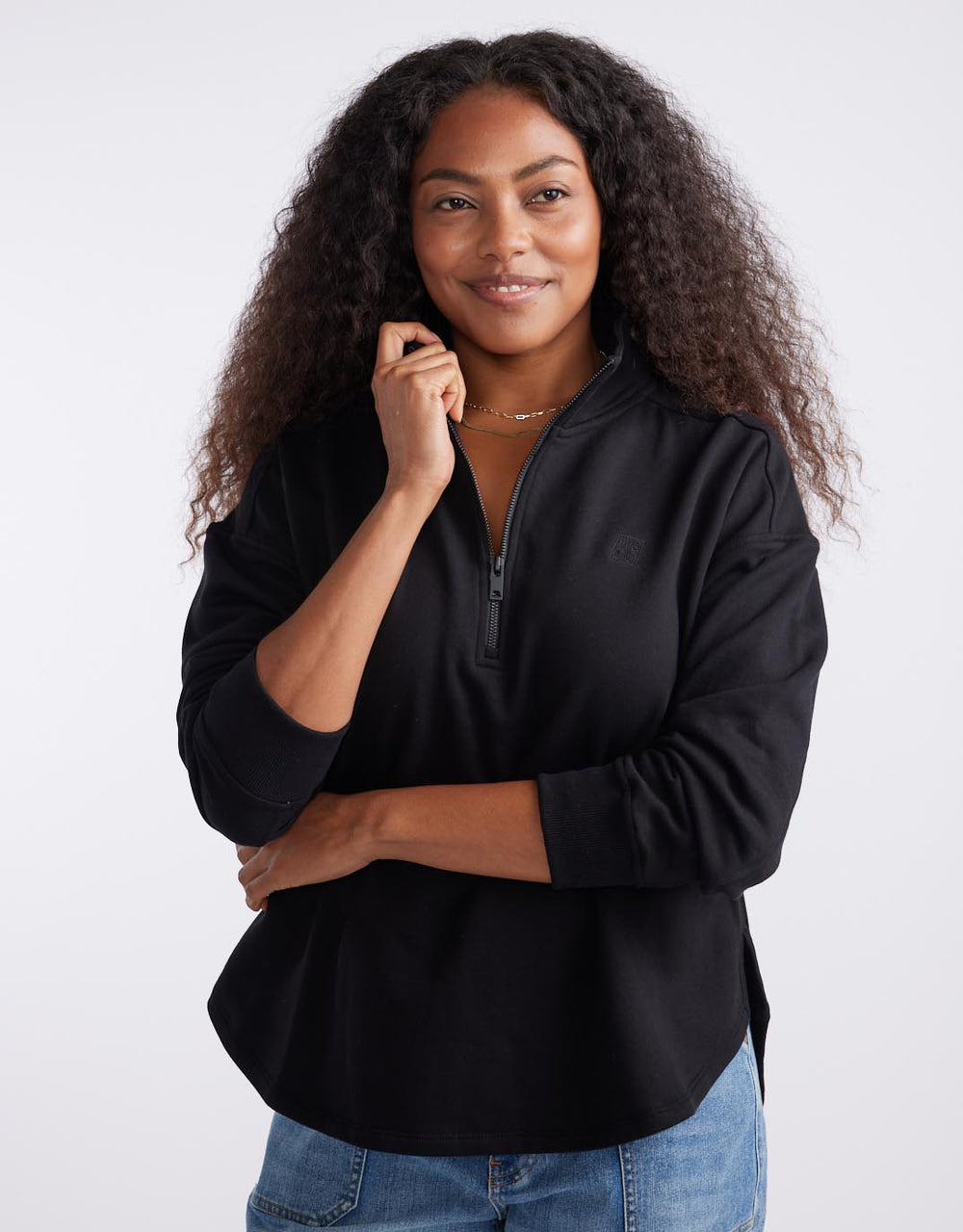 Unwind Half Zip Sweater - Black