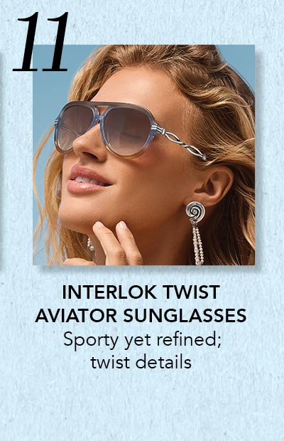 Eleven: Interlok Twist Aviator Sunglasses - Sporty yet refined; twist details.