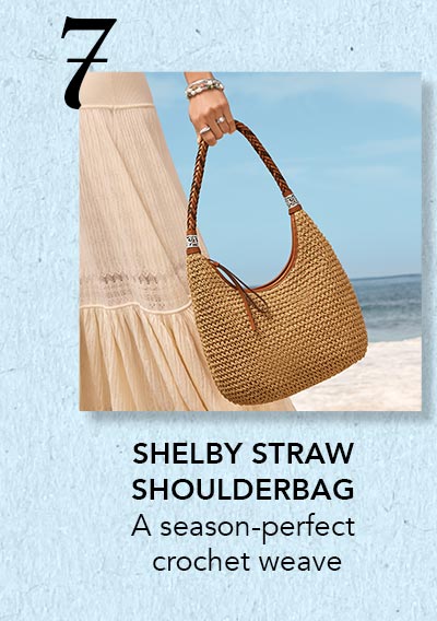 Seven: Shelby Straw Shoulderbag - A season-perfect crochet weave.