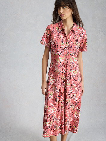Shop Rua Jersey Collared Short Sleeve Shirt Dress