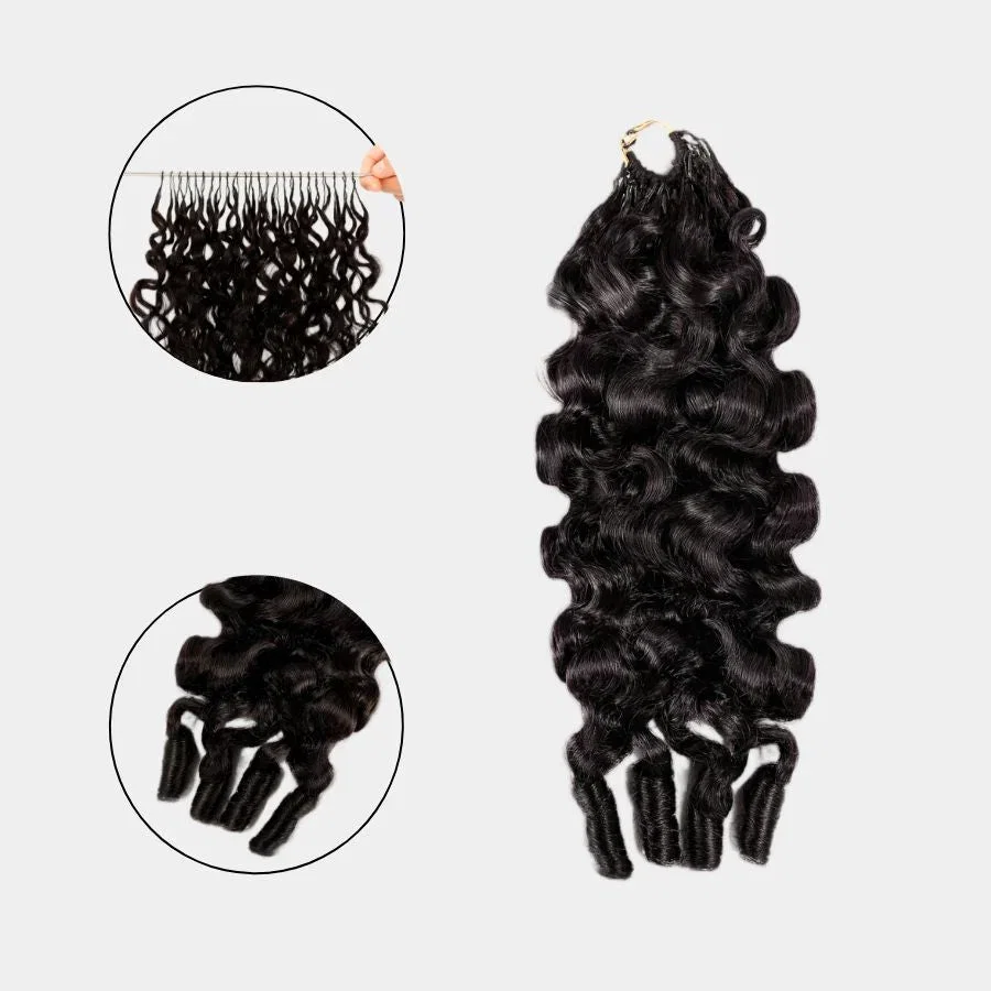 WOWANGEL Burmese Wave Miracle Knots Crochet Hair Pre-Separated Feather Crochet Human Hair Extensions