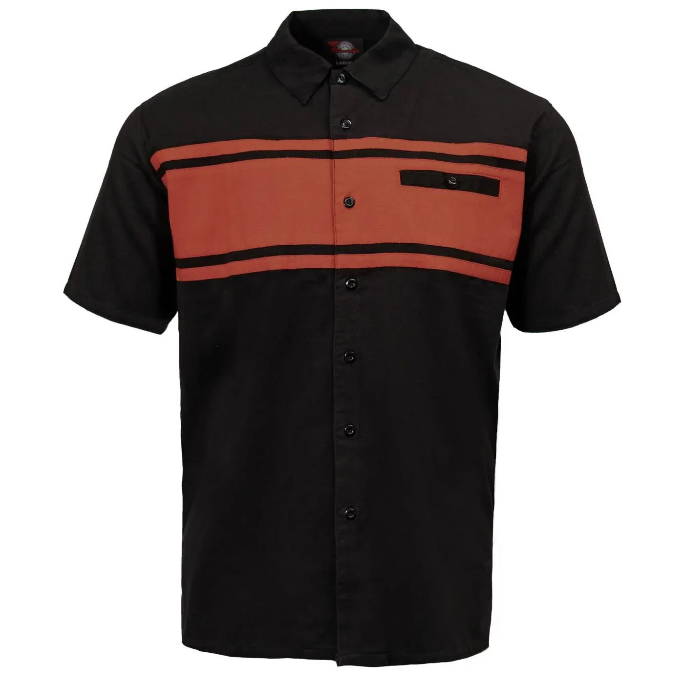 Image of MMCC Men's Gear Head Black/Texas Orange Mechanic Shirt - Microfiber Panel - MMC16018