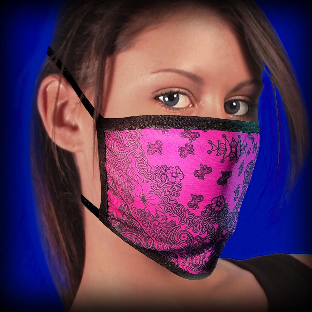 Image of Hot Leathers FMD1012 Pink Paisley Face Mask