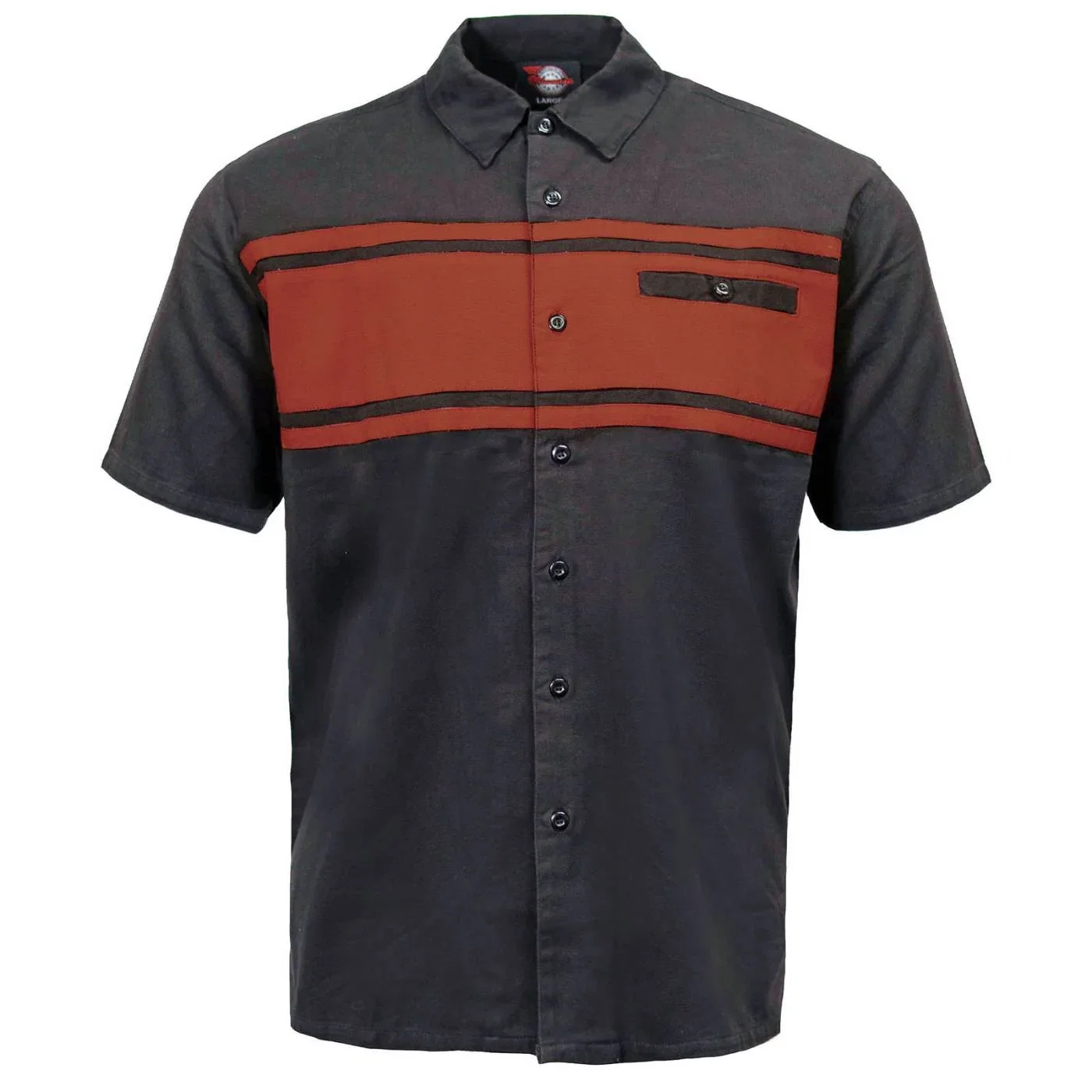 Image of MMCC Men's Gear Head Grey/Texas Orange Mechanic Shirt - Microfiber Panel - MMC16021