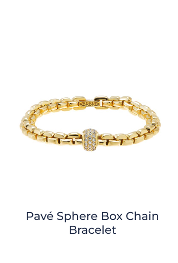 Pave Sphere Box Chain Bracelet