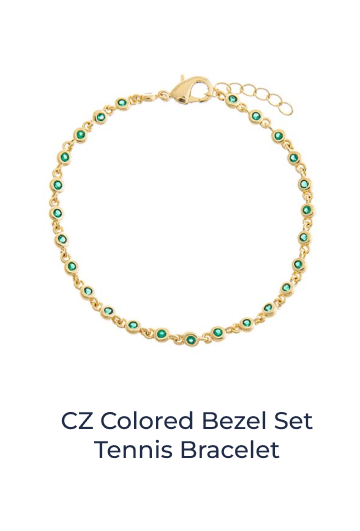 CZ Colored Bezel Set Tennis Bracelet
