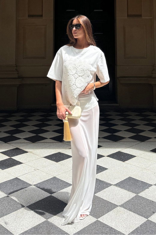 Cleo Sheer Mesh Maxi Skirt