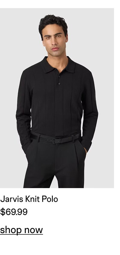 Black Jarvis Ls Knit Polo