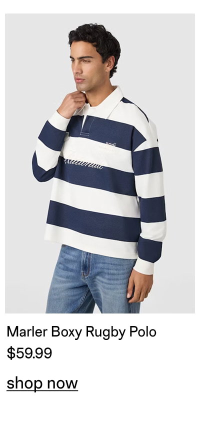 Navy Marler Boxy Rugby Polo