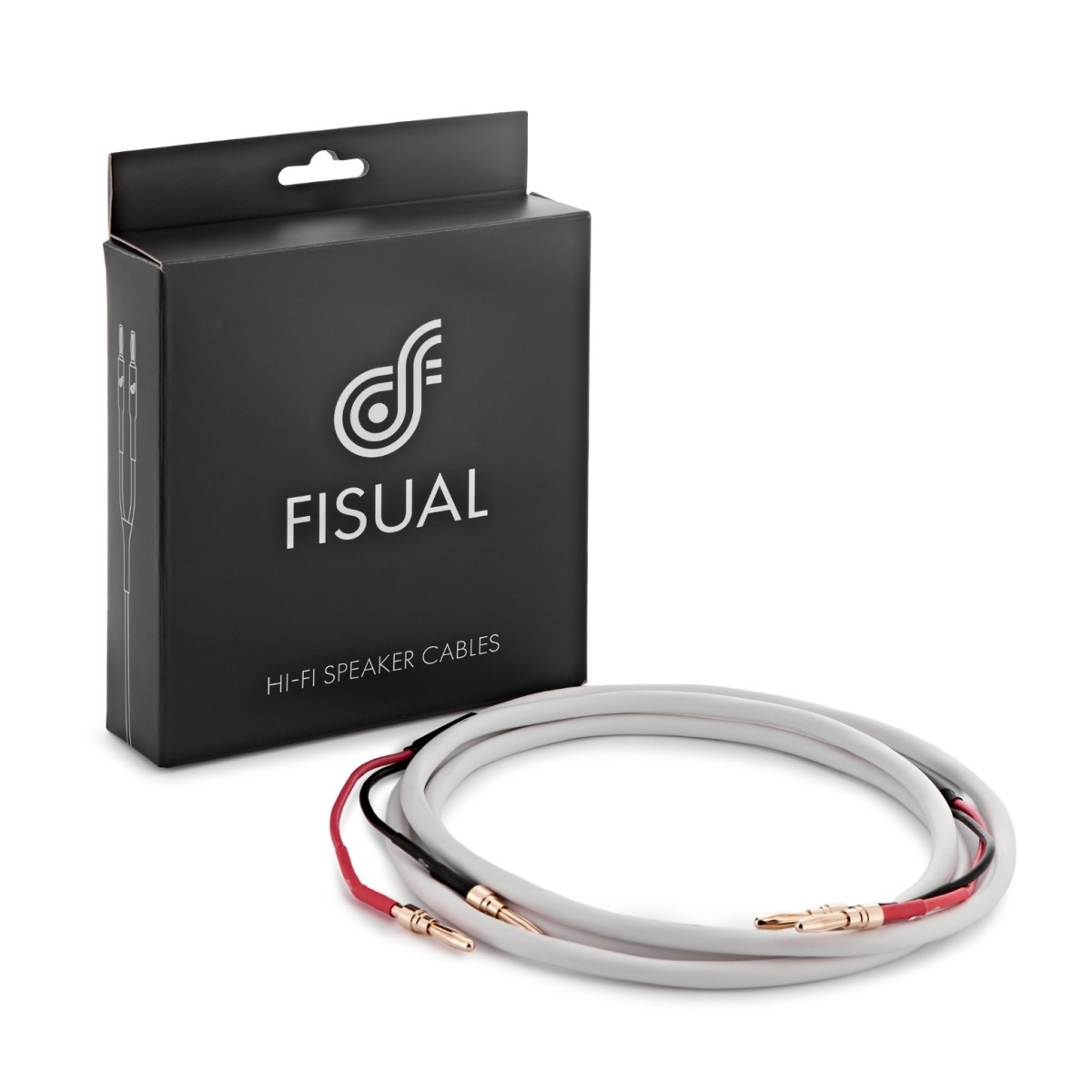 Fisual Câble d'Enceinte Prémonté, Blanc, 2 m