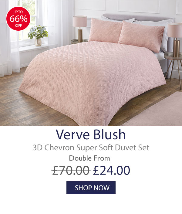 Verve Blush 3D Chevron Super Soft Duvet Set