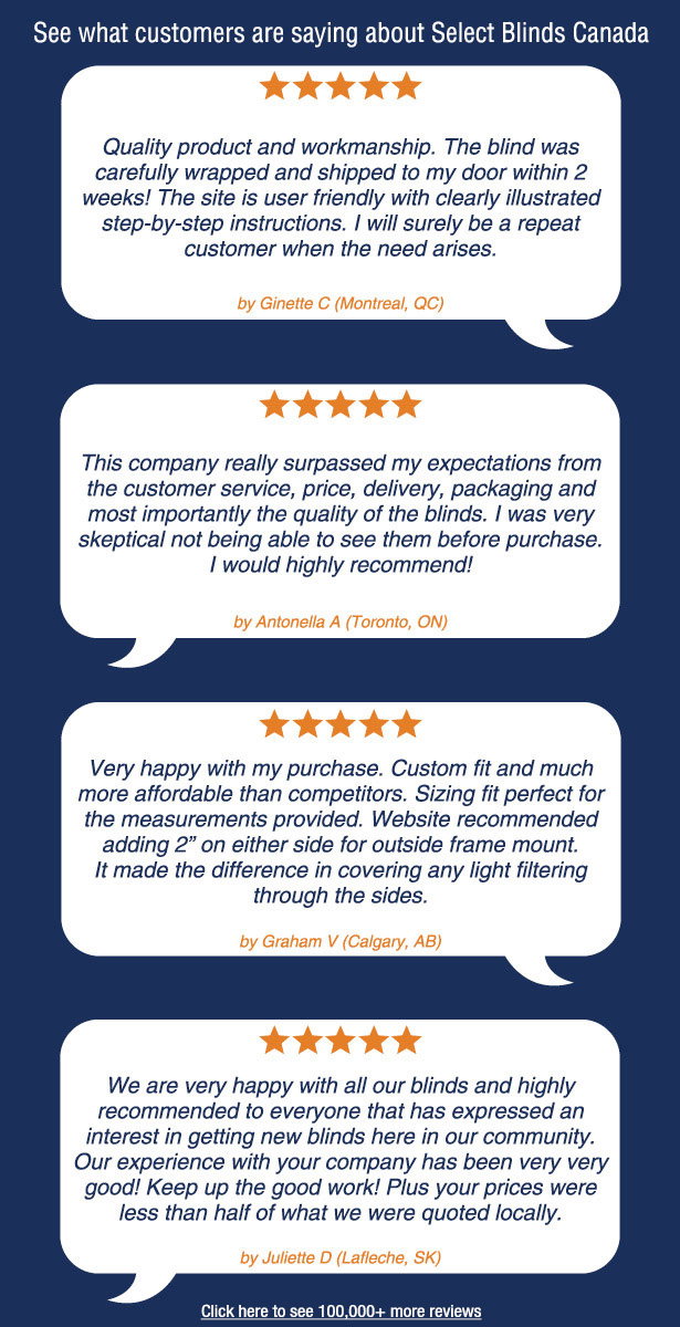 See what customers are saying about Select Blinds Canada