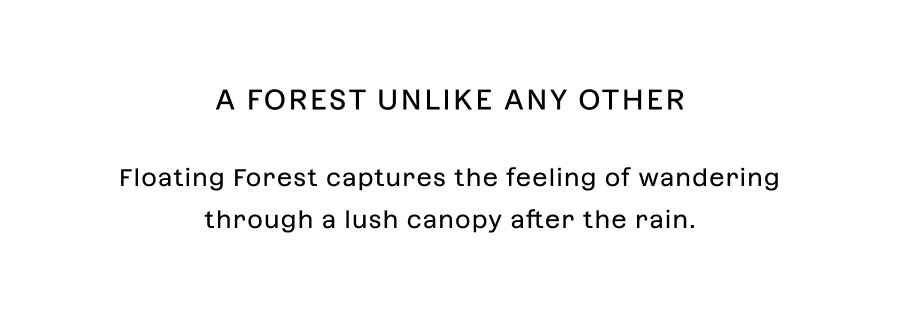 Floating Forest captures the feeling of wandering through a lush canopy after the rain.