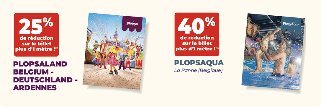 Offre Plopsaland et Plopsaqua