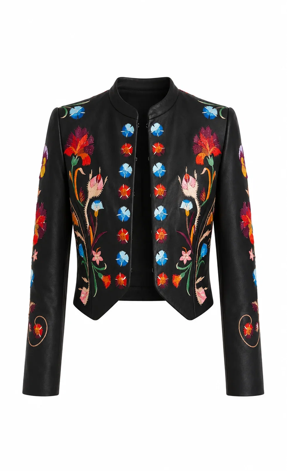 Image of Toledo Fitted Leather Jacket - Black