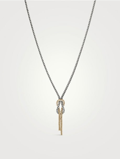 Love Knot 14K Gold And Sterling Silver Y Necklace