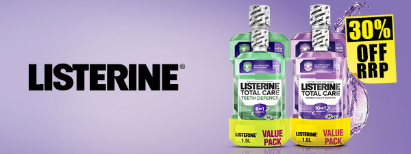 30% off RRP on Listerine value packs range at Chemist Warehouse sale ends 5 August 2026