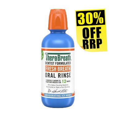 Therabreath Icy Mint Oral Rinse 473ml 30% off RRP at Chemist Warehouse sale ends 5 August 2026