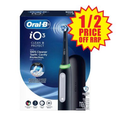 Oral B Power Toothbrush iO 3 Series Clean & Protect Black 1/2 price off RRP at Chemist Warehouse sale ends 5 August 2026