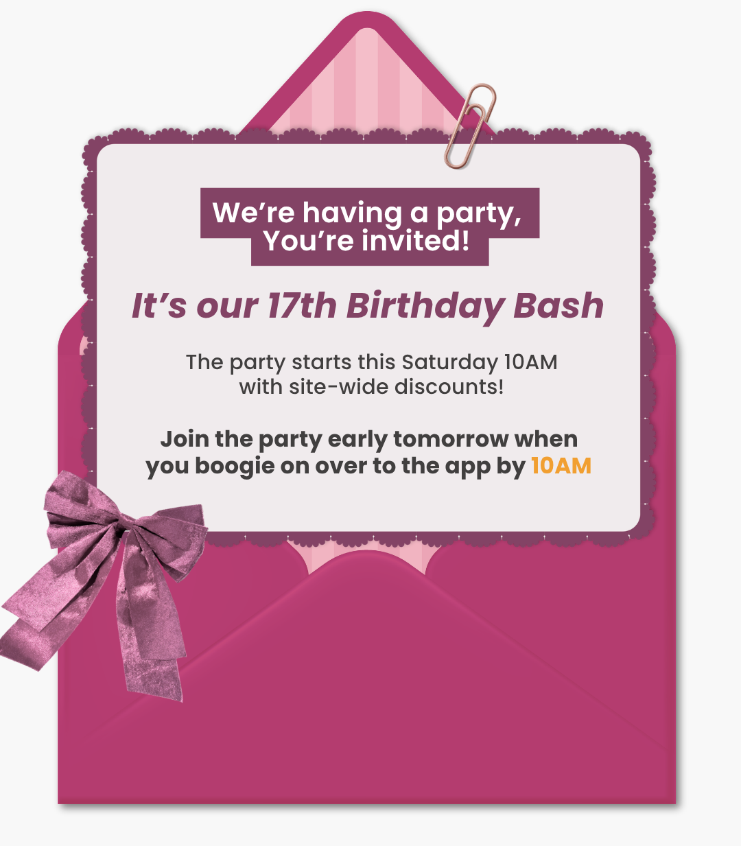 you're invited - download the app