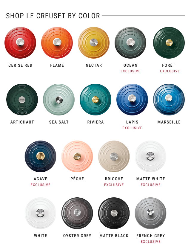 shop le creuset by color