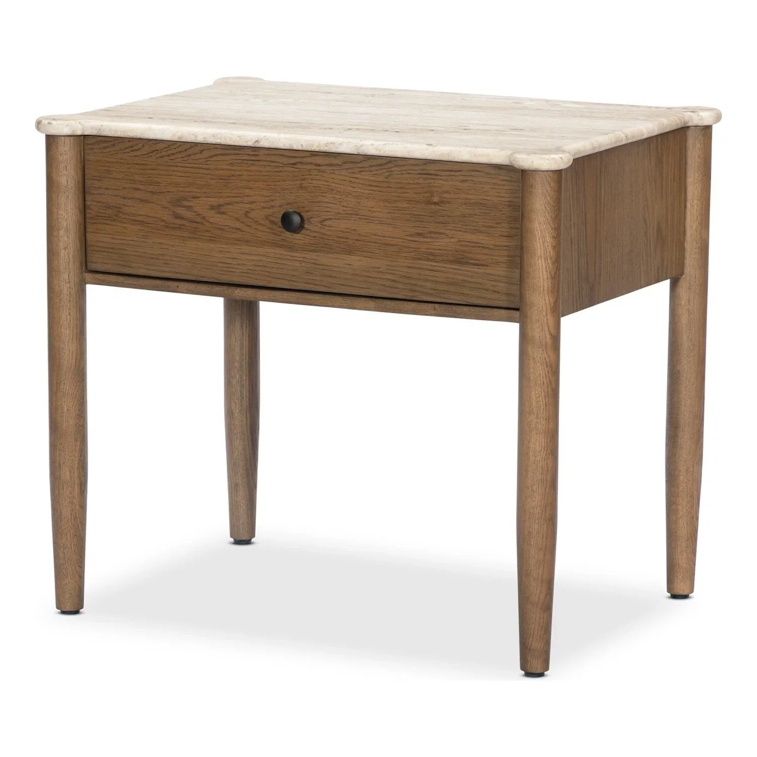 Image of Four Hands Joah Antique White Marble Nightstand