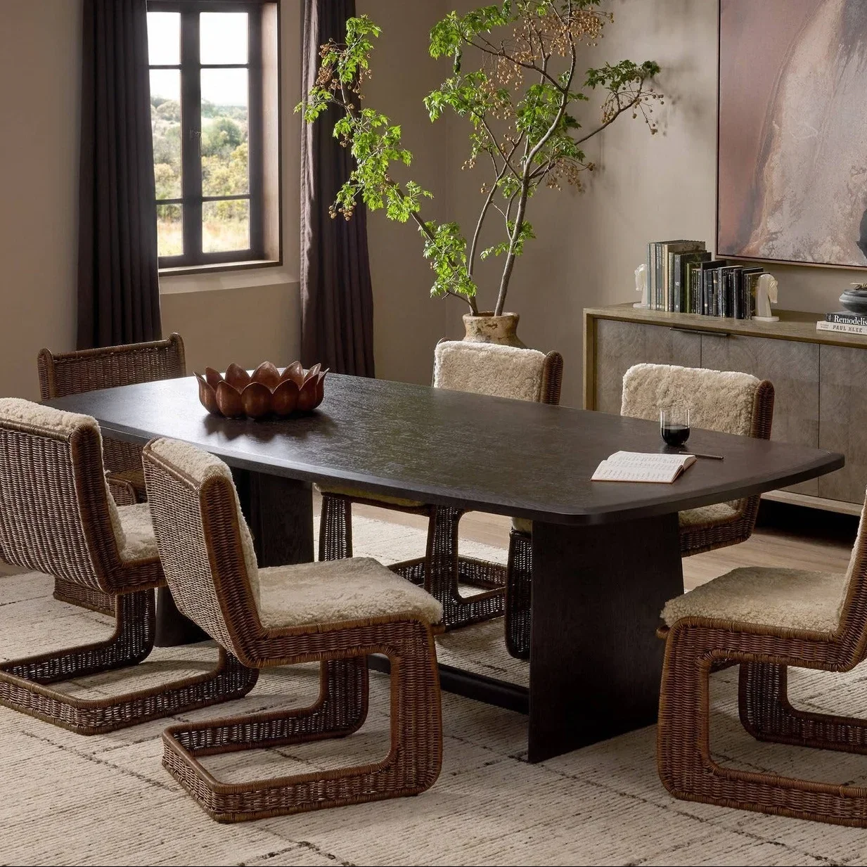 Image of Four Hands Hera Dark Tamo Ash Dining Table