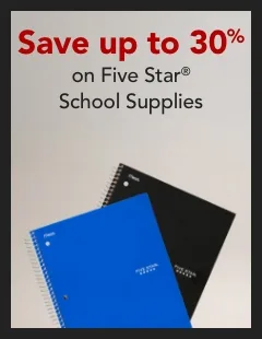 save up to 30% on five star school supplies