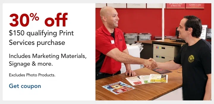 30% off $150 qualifying print services