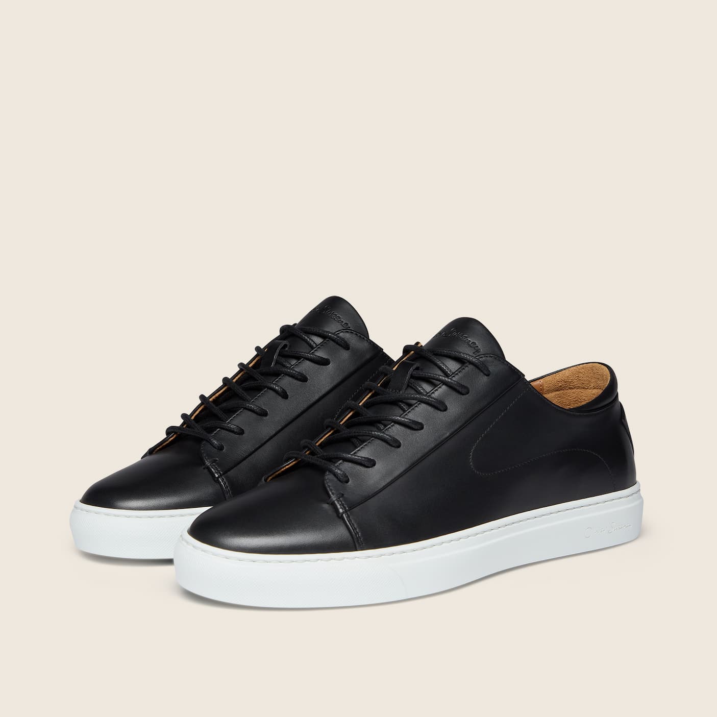 sirolo black leather trainers